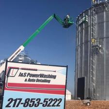 Grain bin washing