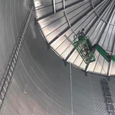 Grain bin washing