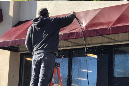 Awning cleaning