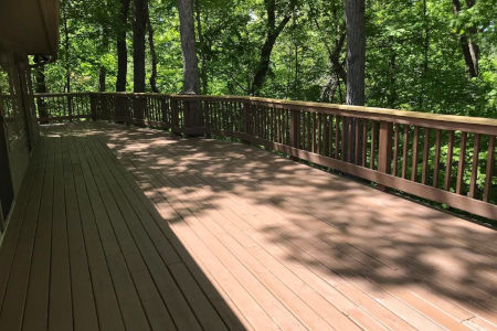 Deck cleaning and staining